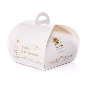 Kartonik weselny z ciastem 0.8kg "bombka"