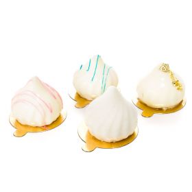 Stożek monoporcja komunijna duża o smaku śmietanka brzoskwinia