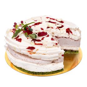 <strong>Tort bezowy pistacjowo różany</strong> Smaki tortów